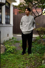 画像をギャラリービューアに読み込む, NORIKURA プルオーバー 袖リブ 綿麻ウール(GRAY)