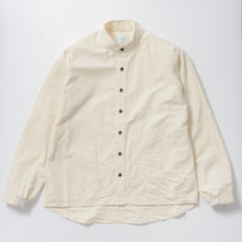 画像をギャラリービューアに読み込む, TAKAMINE ワークシャツ バンドカラー コットンシルクネップ(オフWHITE)