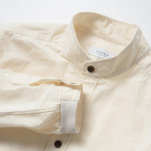 画像をギャラリービューアに読み込む, TAKAMINE ワークシャツ バンドカラー コットンシルクネップ(オフWHITE)