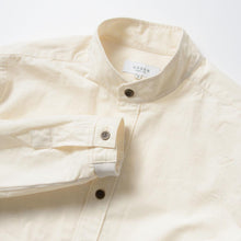 画像をギャラリービューアに読み込む, TAKAMINE ワークシャツ バンドカラー コットンシルクネップ(オフWHITE)
