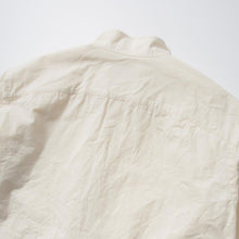 画像をギャラリービューアに読み込む, TAKAMINE ワークシャツ バンドカラー コットンシルクネップ(オフWHITE)