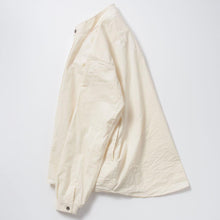 画像をギャラリービューアに読み込む, TAKAMINE ワークシャツ バンドカラー コットンシルクネップ(オフWHITE)