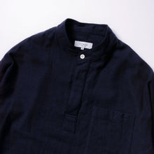 画像をギャラリービューアに読み込む, NORIKURA プルオーバー 袖リブ 綿麻ウール(NAVY)