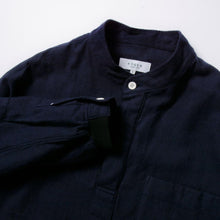 画像をギャラリービューアに読み込む, NORIKURA プルオーバー 袖リブ 綿麻ウール(NAVY)