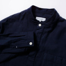 画像をギャラリービューアに読み込む, NORIKURA プルオーバー 袖リブ 綿麻ウール(NAVY)
