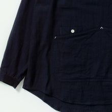 画像をギャラリービューアに読み込む, NORIKURA プルオーバー 袖リブ 綿麻ウール(NAVY)