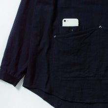画像をギャラリービューアに読み込む, NORIKURA プルオーバー 袖リブ 綿麻ウール(NAVY)