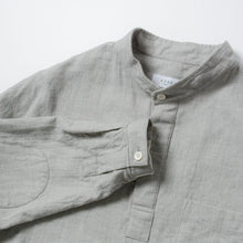 画像をギャラリービューアに読み込む, NORIKURA プルオーバー 袖リブ 綿麻ウール(GRAY)
