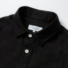 画像をギャラリービューアに読み込む, KAMIKOCHI ショート丈 レギュラーカラー 袖リブ 綿麻ウール(BLACK)