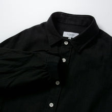 画像をギャラリービューアに読み込む, KAMIKOCHI ショート丈 レギュラーカラー 袖リブ 綿麻ウール(BLACK)