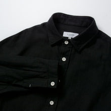 画像をギャラリービューアに読み込む, KAMIKOCHI ショート丈 レギュラーカラー 袖リブ 綿麻ウール(BLACK)