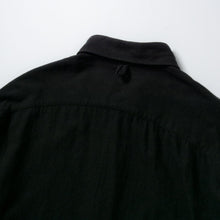画像をギャラリービューアに読み込む, KAMIKOCHI ショート丈 レギュラーカラー 袖リブ 綿麻ウール(BLACK)