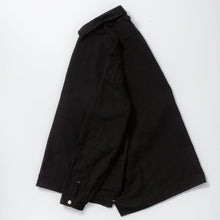 画像をギャラリービューアに読み込む, KAMIKOCHI ショート丈 レギュラーカラー 袖リブ 綿麻ウール(BLACK)