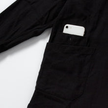 画像をギャラリービューアに読み込む, KAMIKOCHI ショート丈 レギュラーカラー 袖リブ 綿麻ウール(BLACK)