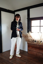 画像をギャラリービューアに読み込む, KAMIKOCHI ショート丈 レギュラーカラー 袖リブ 綿麻ウール(BLACK)