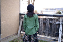 画像をギャラリービューアに読み込む, TAKAMINE ワークシャツ バンドカラー コットンウール (EDEN GREEN)