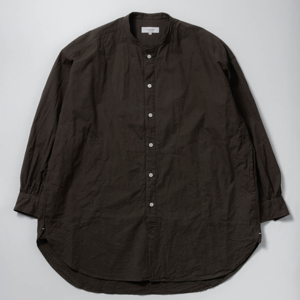 TOGAKUSHI コットンウール ロングシャツ[BROWN]