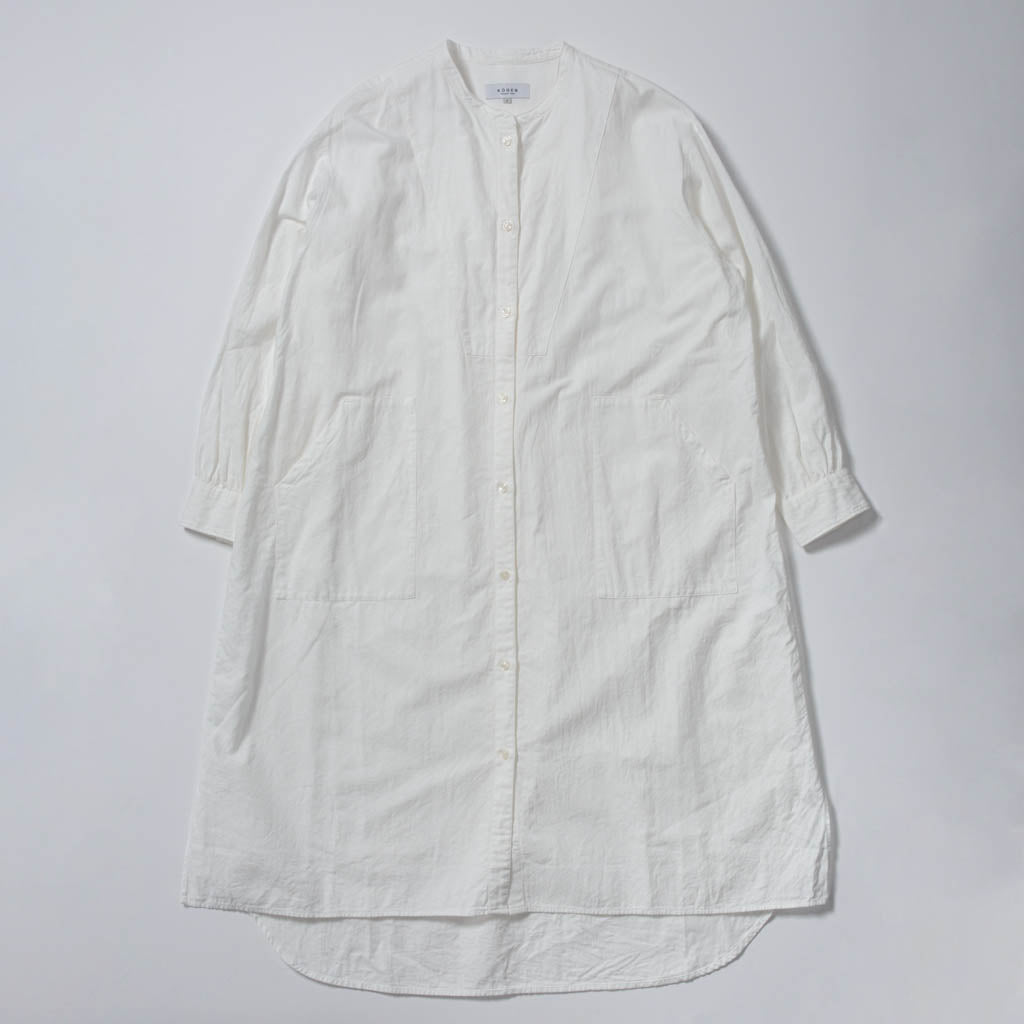 TOGAKUSHI 綿和紙 シャツワンピース（women's）[WHITE]