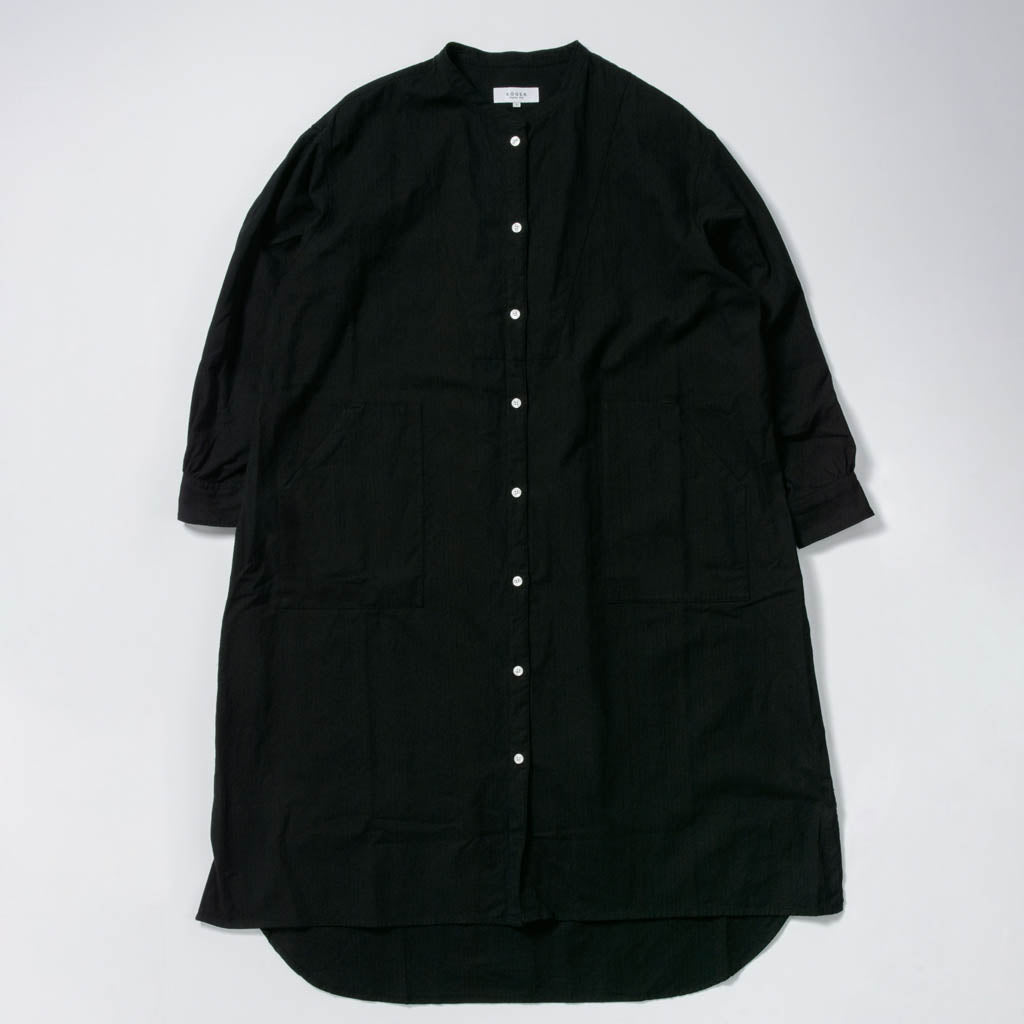 TOGAKUSHI 綿和紙 シャツワンピース（women's）[BLACK]